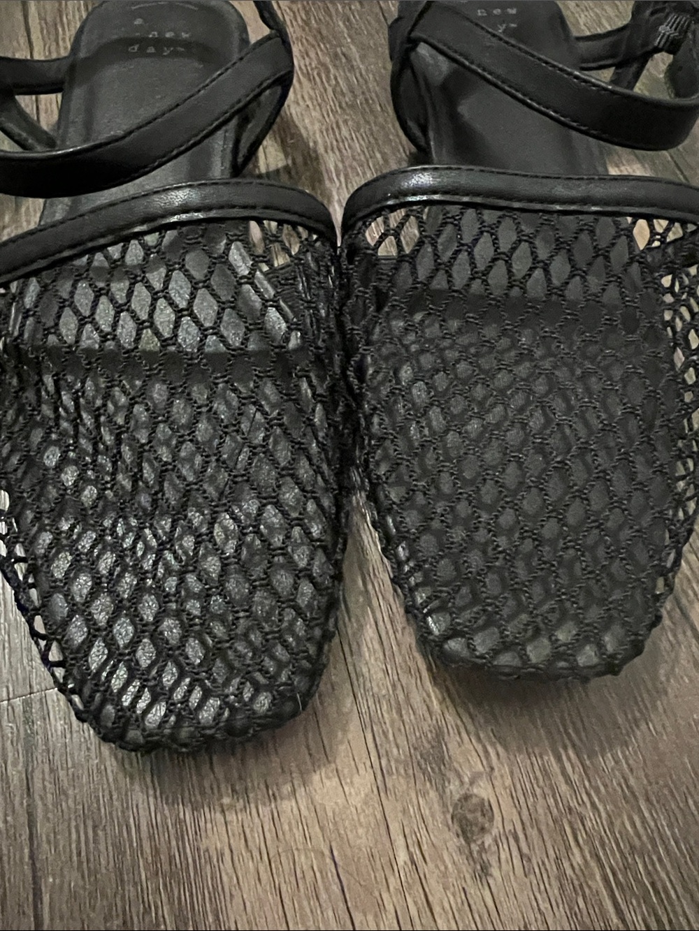 a new day Black Mesh Square-Toe Ankle-Strap Mules - Picture 4 of 10